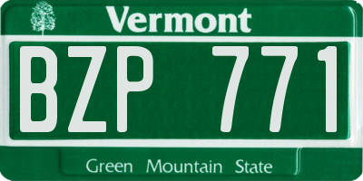 VT license plate BZP771