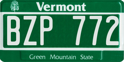 VT license plate BZP772