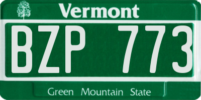 VT license plate BZP773