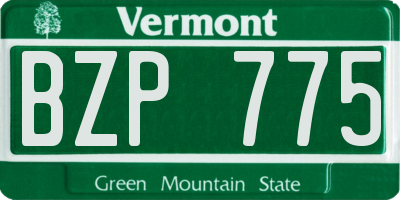 VT license plate BZP775