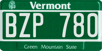 VT license plate BZP780