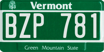 VT license plate BZP781