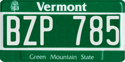 VT license plate BZP785