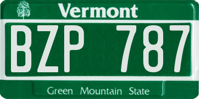 VT license plate BZP787