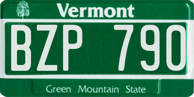 VT license plate BZP790