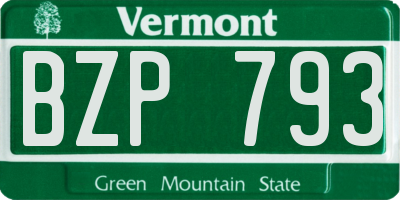 VT license plate BZP793