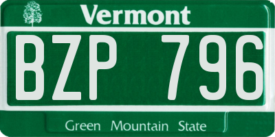 VT license plate BZP796