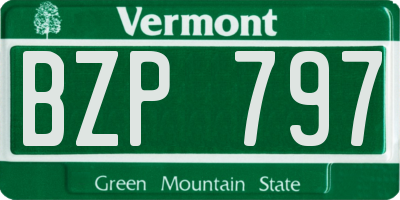 VT license plate BZP797