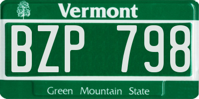 VT license plate BZP798