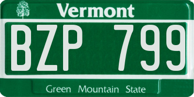 VT license plate BZP799