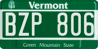 VT license plate BZP806