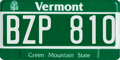 VT license plate BZP810