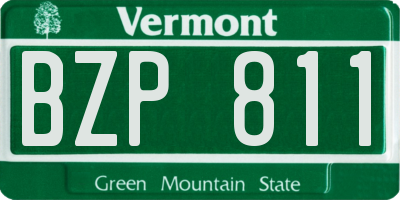 VT license plate BZP811