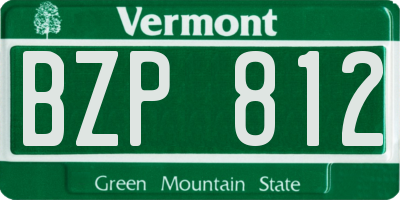 VT license plate BZP812