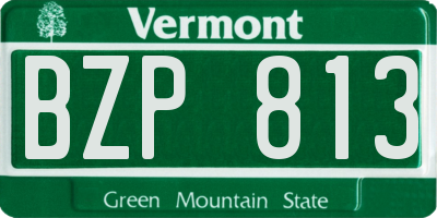 VT license plate BZP813