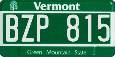 VT license plate BZP815