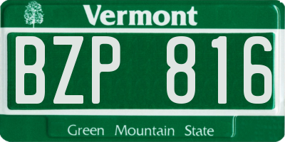 VT license plate BZP816