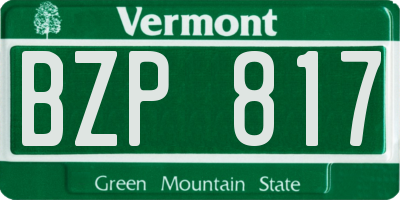 VT license plate BZP817