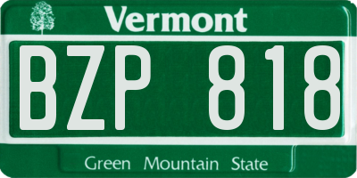 VT license plate BZP818