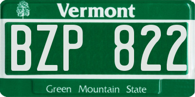 VT license plate BZP822
