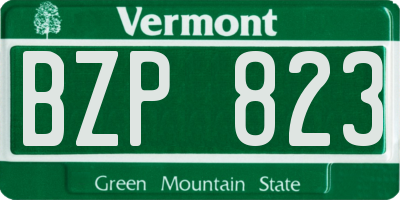 VT license plate BZP823