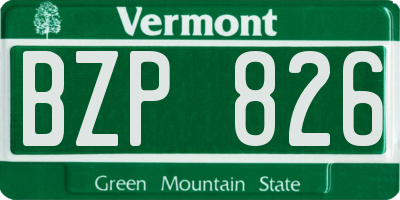 VT license plate BZP826