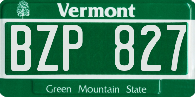 VT license plate BZP827