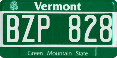VT license plate BZP828