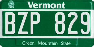 VT license plate BZP829