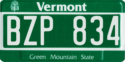VT license plate BZP834