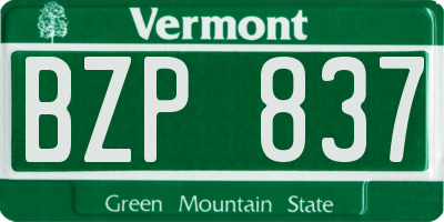 VT license plate BZP837