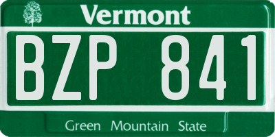 VT license plate BZP841