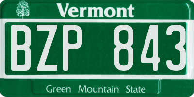 VT license plate BZP843