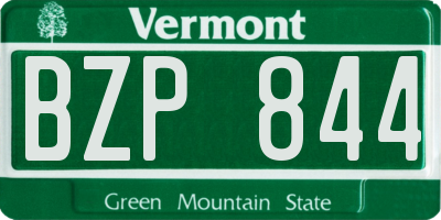 VT license plate BZP844