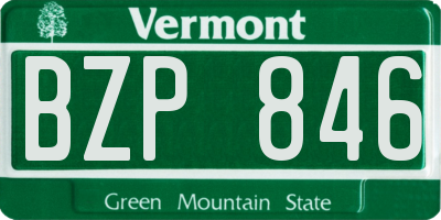 VT license plate BZP846