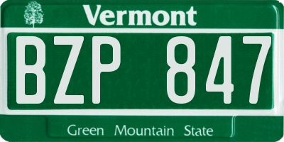 VT license plate BZP847