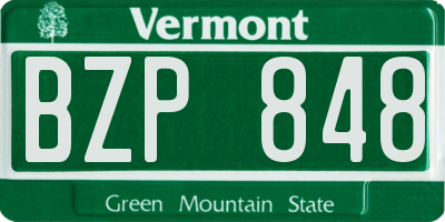 VT license plate BZP848