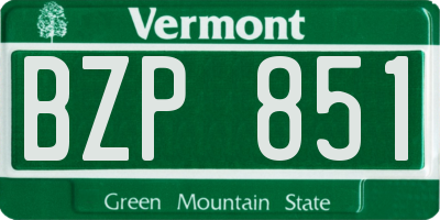 VT license plate BZP851