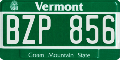 VT license plate BZP856