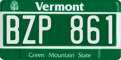 VT license plate BZP861