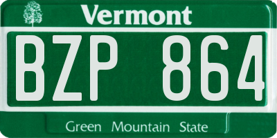 VT license plate BZP864