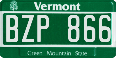 VT license plate BZP866