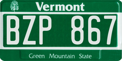 VT license plate BZP867