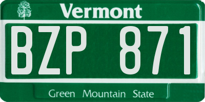VT license plate BZP871