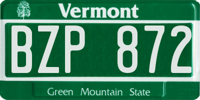 VT license plate BZP872