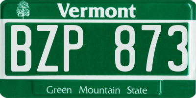 VT license plate BZP873
