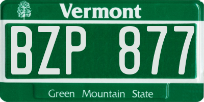 VT license plate BZP877