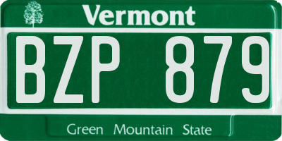 VT license plate BZP879