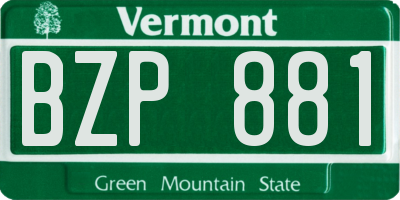 VT license plate BZP881