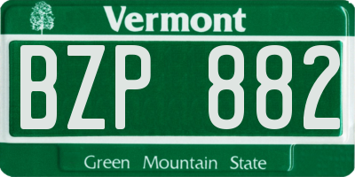VT license plate BZP882
